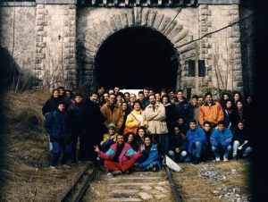 En túnel de Canfanc con los profesores Rafaei Núñez Lagos y Julio Morales.